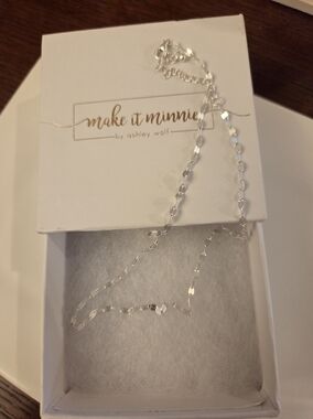 Make It Minnie Silver Faceted Bead Necklace